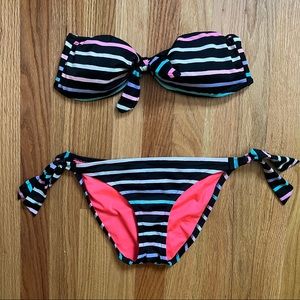 🌸Striped Strapless Bikini